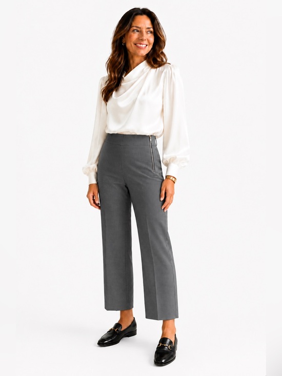 Nine West Pants - NWT Nine West SZ 10 black/white side zip straight leg trouser, waist 30”